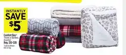Dollar General Comfort Bay Throws or Blankets offer