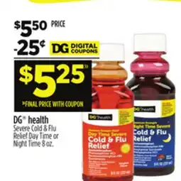 Dollar General DG health Severe Cold & Flu Relief Day Time or Night Time offer