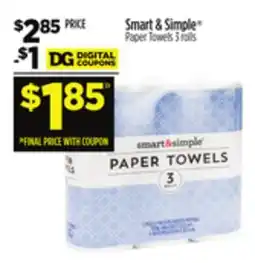 Dollar General Smart & Simple Paper Towels offer