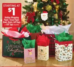 Dollar General Holiday Wrapping Paper, Tissue Paper, Bows, Boxes, Gift Bags or Gift Tags offer