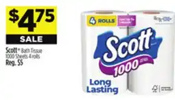 Dollar General Scott Bath Tissue 1000 Sheets offer