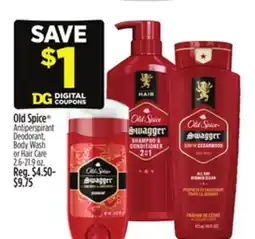 Dollar General Old Spice Antiperspirant Deodorant, Body Wash or Hair Care offer