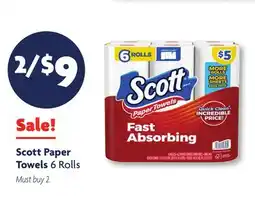 Family Dollar Scott Paper Towels offer
