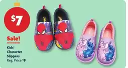 Family Dollar Kids' Character Slippers offer