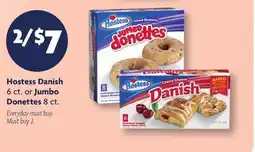 Family Dollar Hostess Danish 6 ct. or Jumbo Donettes 8 ct offer