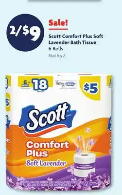 Family Dollar Scott Comfort Plus Soft Lavender Bath Tissue offer