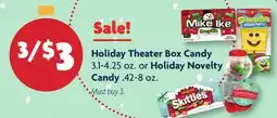 Family Dollar Holiday Theater Box Candy 3.1-4.25 oz. or Holiday Novelty Candy .42-8 oz offer