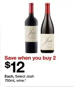 Target Select Josh 750mL wine offer