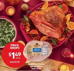 Aldi Appleton Farms Spiral-Sliced Half Ham offer