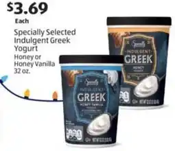 Aldi Specially Selected Indulgent Greek Yogurt Honey or Honey Vanilla offer