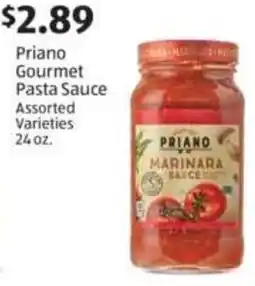 Aldi Priano Gourmet Pasta Sauce Assorted Varieties offer