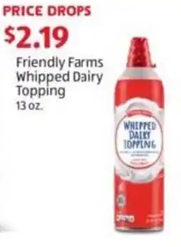 Aldi Friendly Farms Whipped Dairy Topping offer