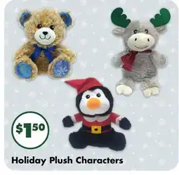 Dollar Tree Holiday Plush Characters offer