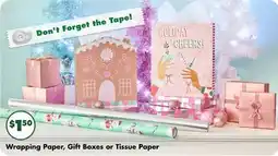 Dollar Tree Wrapping Paper, Gift Boxes or Tissue Paper offer