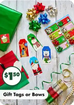 Dollar Tree Gift Tags or Bows offer