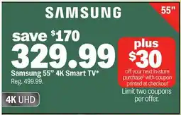 Meijer Samsung 55 4K Smart TV offer