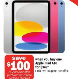 Meijer Apple iPad A16 offer