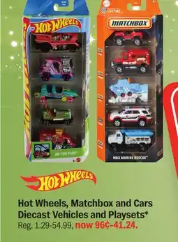 Meijer Hot Wheels, Matchbox and Cars Diecast Vehicles and Playsets offer