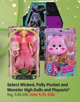 Meijer Select Wicked, Polly Pocket and Monster High Dolls and Playsets offer