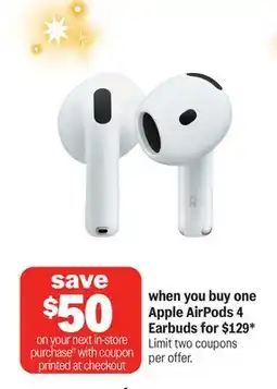 Meijer Apple AirPods 4 Earbuds offer