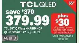Meijer TCL 65 Q Class 4K UHD HDR QLED Smart TV offer