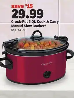 Meijer Crock-Pot 6 Qt. Cook & Carry Manual Slow Cooker offer