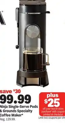 Meijer Ninja Single-Serve Pods & Grounds Specialty Coffee Maker offer