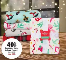Meijer December Home Printed Throws offer