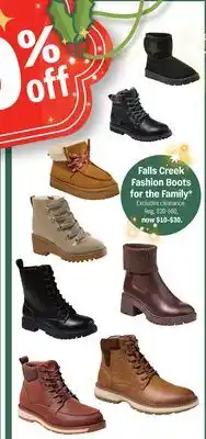 Meijer Falls Creek Fashion Boots for the Family offer
