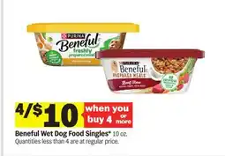 Meijer Beneful Wet Dog Food Singles offer