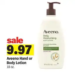 Meijer Aveeno Hand or Body Lotion offer