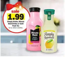 Meijer Simply Drinks, Minute Maid Drinks or Gold Peak Tea offer
