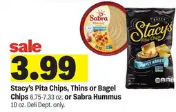 Meijer Stacy's Pita Chips, Thins or Bagel Chips 6.75-7.33 oz. or Sabra Hummus 10 oz offer