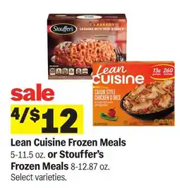 Meijer Lean Cuisine Frozen Meals 5-11.5 oz. or Stouffer's Frozen Meals 8-12.87 oz offer