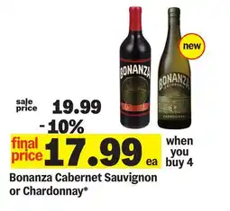 Meijer Bonanza Cabernet Sauvignon or Chardonnay offer