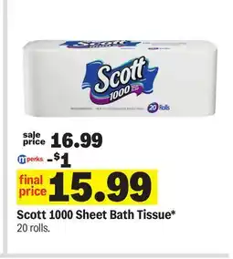 Meijer Scott 1000 Sheet Bath Tissue offer
