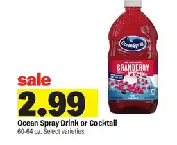 Meijer Ocean Spray Drink or Cocktail offer