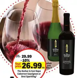 Meijer The Barber & Son Napa Cabernet Sauvignon or Brut Sparkling offer