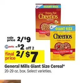 Meijer General Mills Giant Size Cereal offer