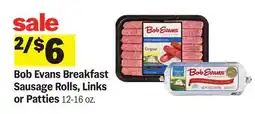 Meijer Bob Evans Breakfast Sausage Rolls, Links or Patties offer