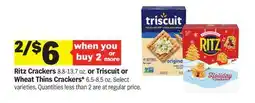 Meijer Ritz Crackers 8.8-13.7 oz. or Triscuit or Wheat Thins Crackers 6.5-8.5 oz offer