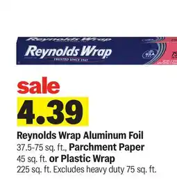 Meijer Reynolds Wrap Aluminum Foil 37.5-75 sq. ft., Parchment Paper 45 sq. ft. or Plastic Wrap 225 sq. ft offer