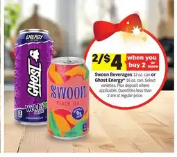 Meijer Swoon Beverages 12 oz. can or Ghost Energy* 16 oz. can offer