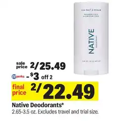 Meijer Native Deodorants offer
