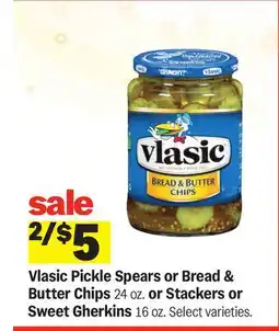 Meijer Vlasic Pickle Spears or Bread & Butter Chips 24 oz. or Stackers or Sweet Gherkins 16 oz offer