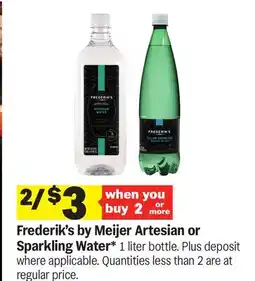 Meijer Frederik's by Meijer Artesian or Sparkling Water offer