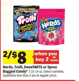 Meijer Nerds, Trolli, SweeTARTS or Spree Bagged Candy offer