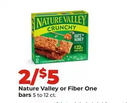 Hy-Vee Nature Valley or Fiber One bars offer