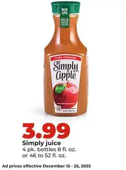 Hy-Vee Simply juice offer