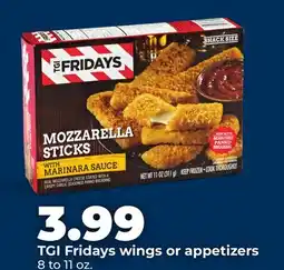Hy-Vee TGI Fridays wings or appetizers offer